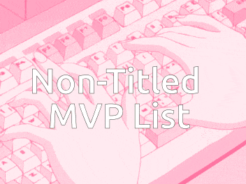 a pink keyboard with the words " non-titled mvp list " on it