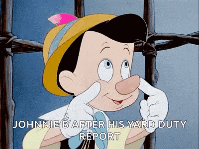 johnnie b after his yard duty report is written on the screen