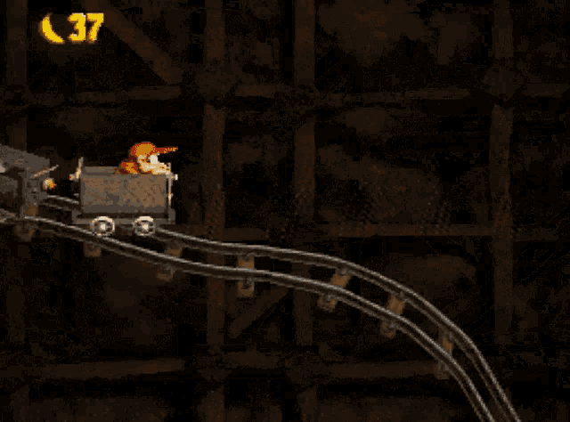 Donkey Kong Country Mine Cart GIF - Donkey Kong Country Mine Cart Diddy Kong GIFs