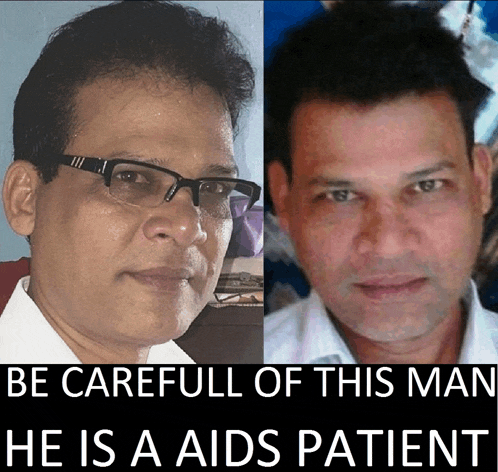 a picture of a man with glasses next to a picture of a man with aids