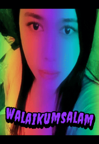 a woman 's face is surrounded by a rainbow of colors and the words " walangumsalam "