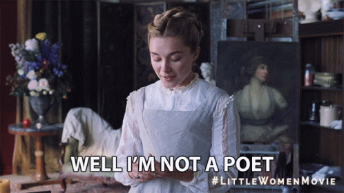 Well Im Not A Poet Florence Pugh GIF - Well Im Not A Poet Im Not Not A Poet GIFs
