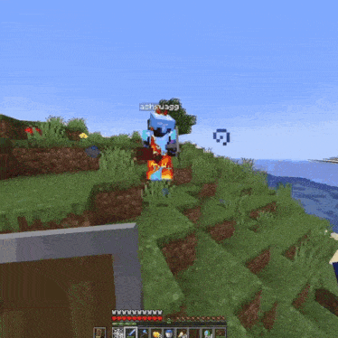 a screenshot of a minecraft game with the name ashswag9 on the screen