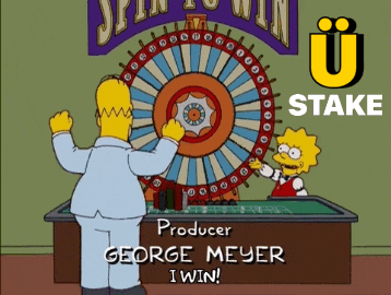 a cartoon of homer simpson spinning a roulette wheel