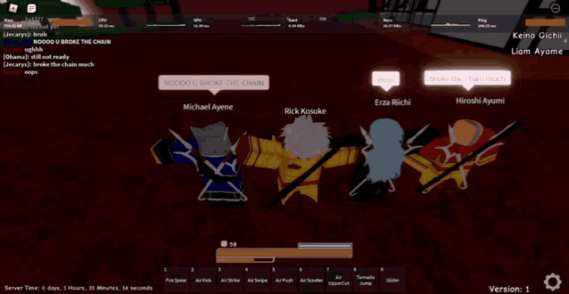 a screenshot of a video game with the name michael ayene