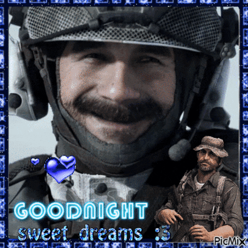 a picture of a soldier with the words goodnight sweet dreams written on it