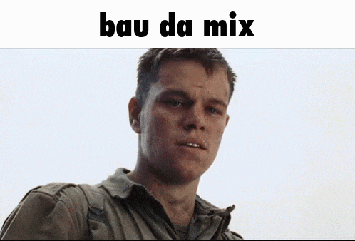 a picture of a man with the words " bau da mix " below him