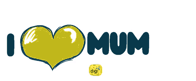 a logo for i love mummy with a yellow heart