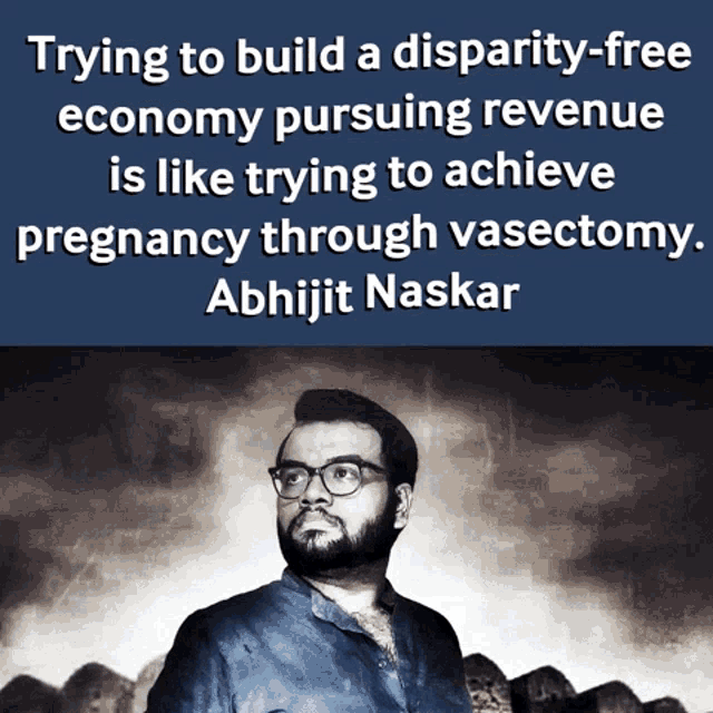 a poster of a man with glasses and a quote from abhijit naskar