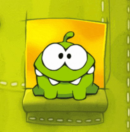 a cartoon of a green monster with big eyes