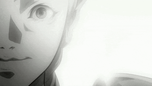 a black and white photo of a person 's face