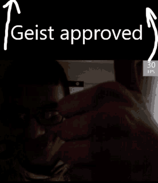 a picture of a man with glasses and the words ' ghost approved '