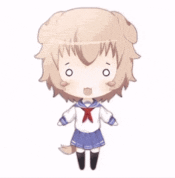 a cartoon of a girl with flowers in her hair holding a red object .