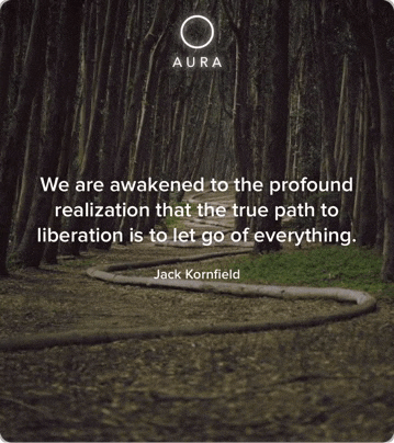 a quote by jack kornfield is on a picture of a path through a forest