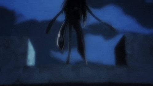 a silhouette of a person with a sword with the letter s on it