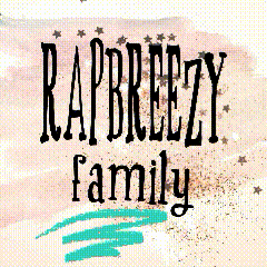 the word rapbreezy family is on a white background with stars