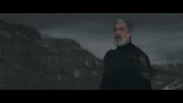 a man with a beard is standing in front of a mountain with the words but not the truth the weakness