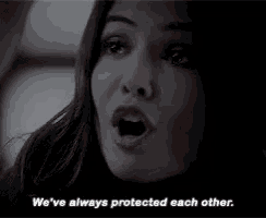 a black and white photo of a woman with the words we 've always protected each other