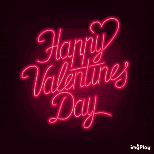 a happy valentine 's day greeting card with two hearts on a red background