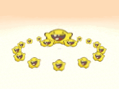 a group of yellow smiley faces are laughing in a circle .