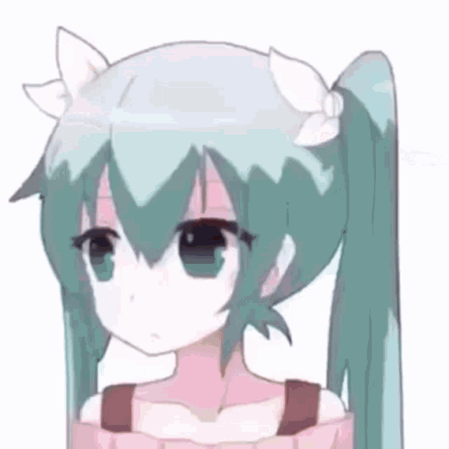 a close up of a cartoon girl with horns on her head .