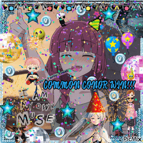 a picture of a girl with the words " i am my own muse " written on it