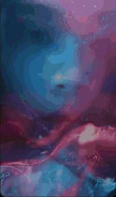 a pixelated image of a woman 's face with a blue eye and pink lips