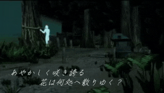 a blue cartoon character with chinese writing on the bottom of the screen
