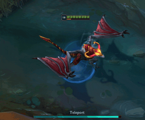 a video game screen shows a dragon and the word teleport
