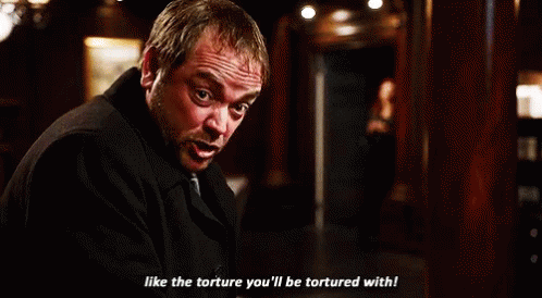 Like The Torture You'Ll Be Tortured With - Supernatural GIF - Torture Supernatural Crowley GIFs