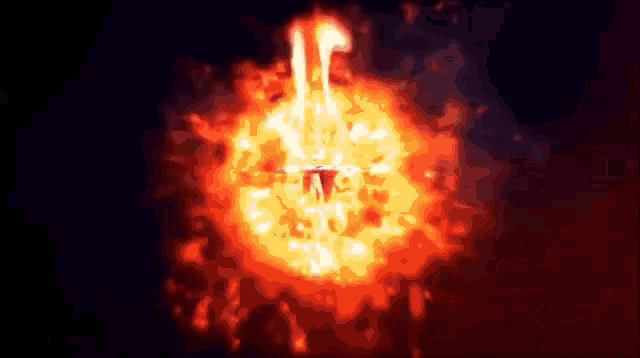a large fireball with the word jr in the middle of it