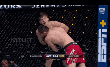 a ufc fight between ulanbekov and carpenter is live on espn