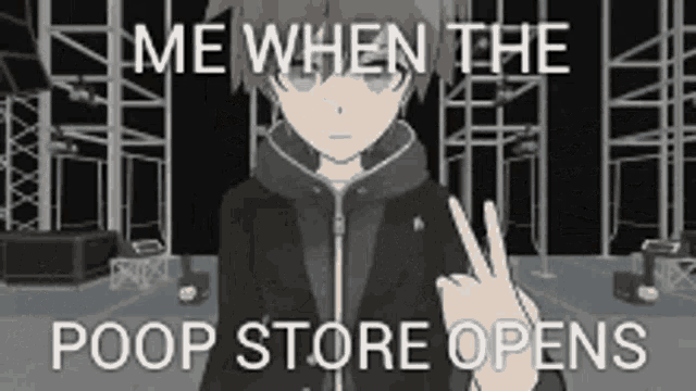 Me When The Poop Store Opens Makoto Naegi Dance GIF - Me When The Poop Store Opens Poop Store Makoto Naegi Dance GIFs