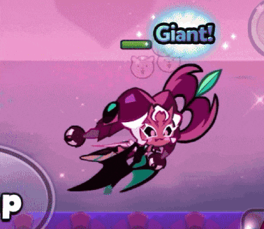 a cartoon character is flying in the air with the word giant above her