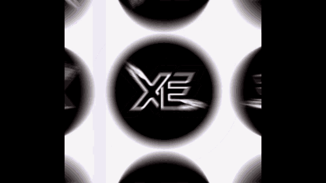 a black and white logo that says xe