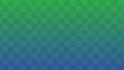 a blue and green checkered background that looks like a chess board