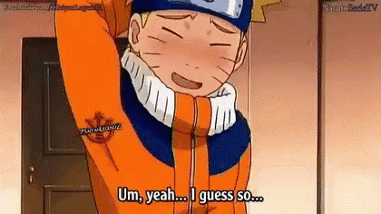 a cartoon character is standing in front of a door and saying um yeah ... i guess so .
