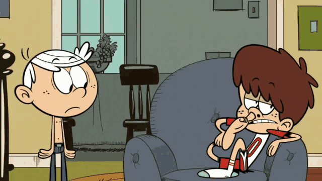 a cartoon of lincoln loud and lynn loud