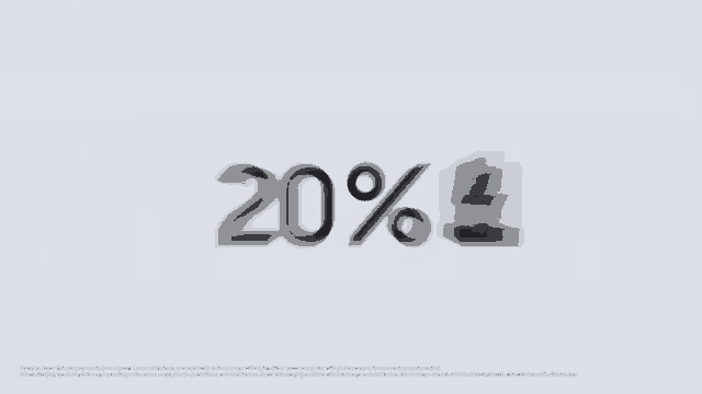 a blurred image of a 20 % discount sign on a white background .