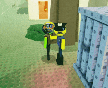 a cartoon character wearing a police hat is holding a globe