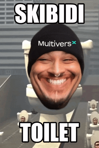 a man wearing a beanie that says multivers on it