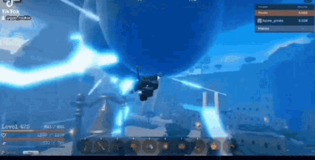 a video game is being played on a computer with a blue background