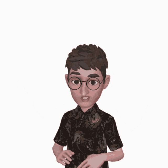 a cartoon of a man with glasses and a glove on his arm