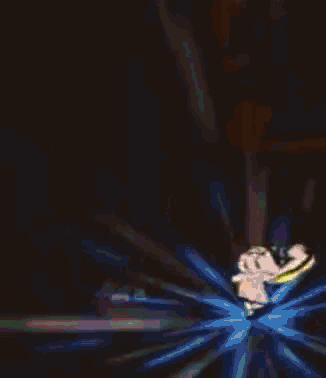 a cartoon character is laying on the ground in a fire