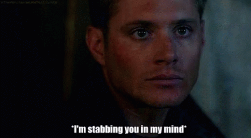 Im Stabbing You In My Mind Jensen Ackles GIF - Im Stabbing You In My Mind Jensen Ackles Dean Winchester GIFs