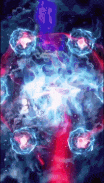 a computer generated image of a glowing circle with a purple background