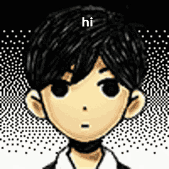 a cartoon character with a choker around his neck says hi .