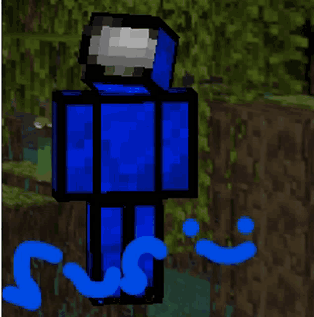 a blue among us character in a video game