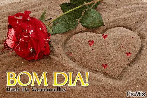 a red rose is sitting in the sand next to a heart carved into the sand