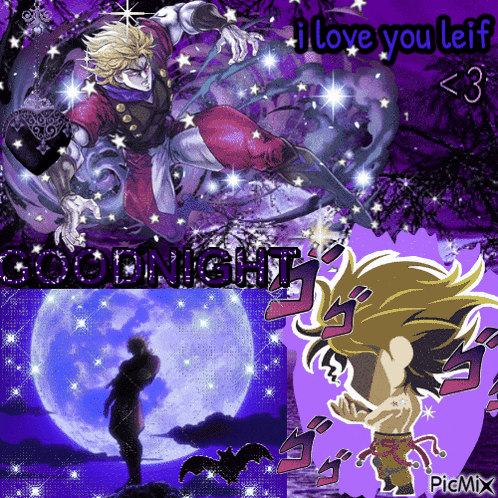 a picture of dio from jojo 's bizarre adventure and the words " i love you leif "